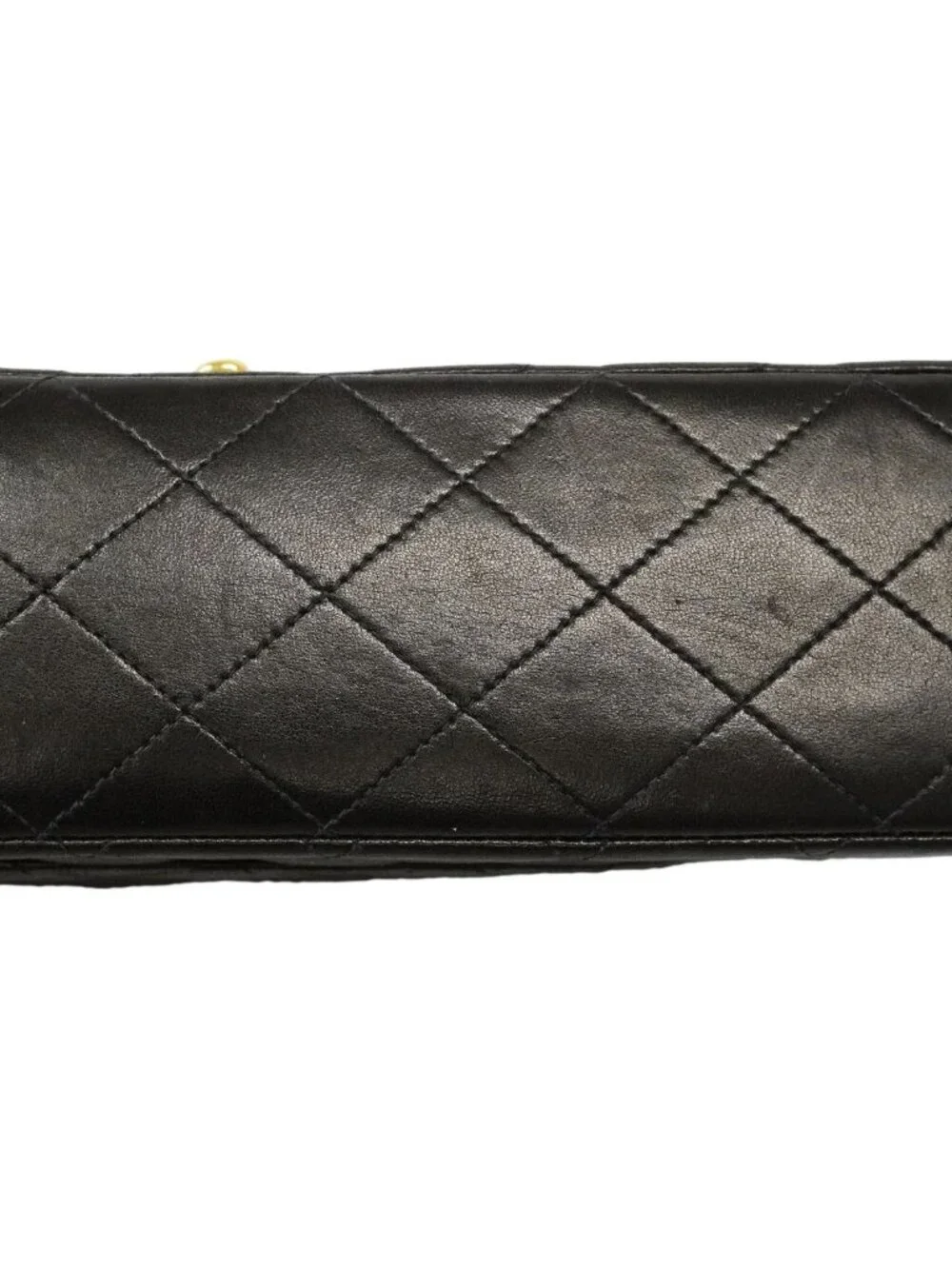 Chanel Shoulder Bag Quilted Lambskin Black Gold